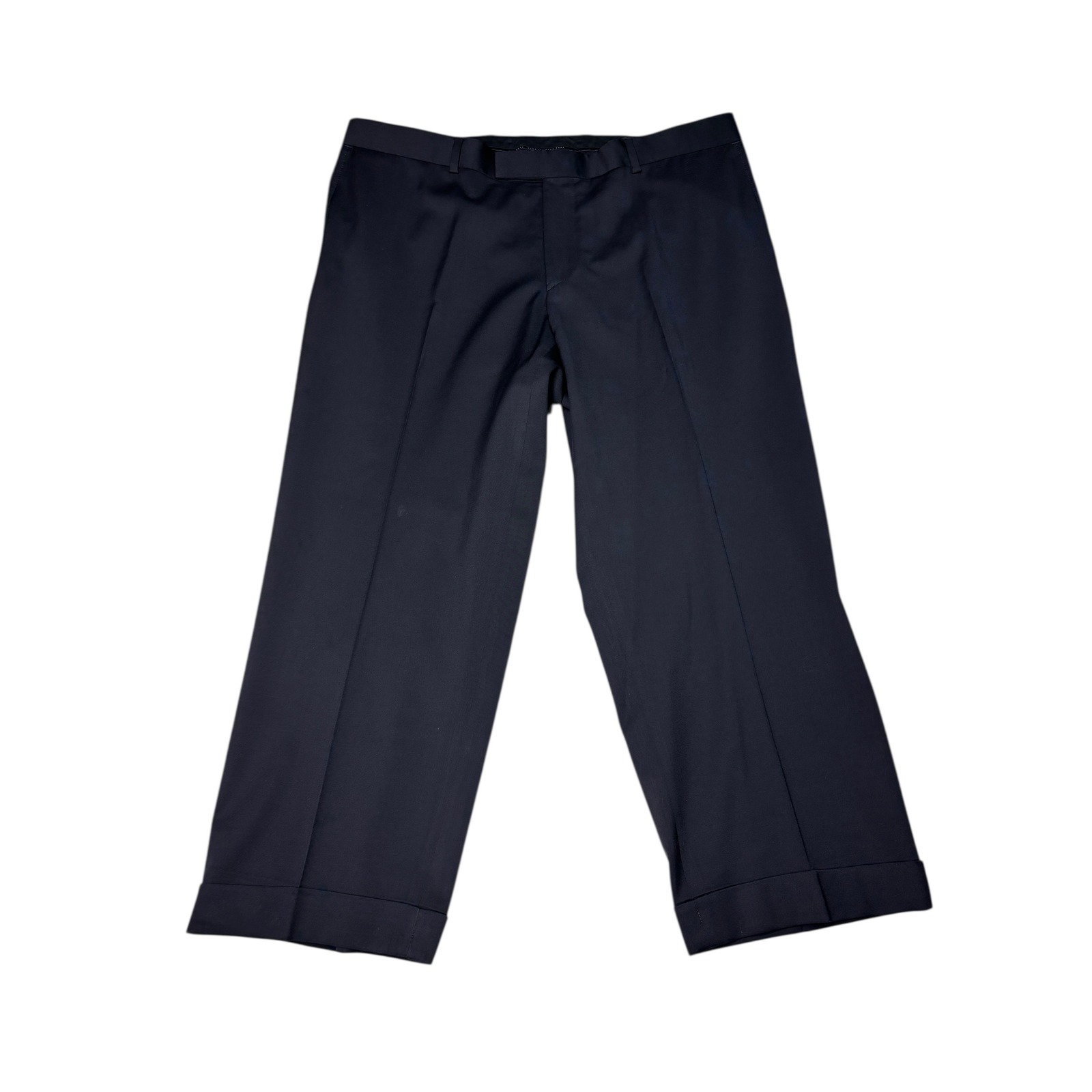 Hugo Boss Men's Wool Dress Pants Trousers Black Pleated Cuffed 40x26